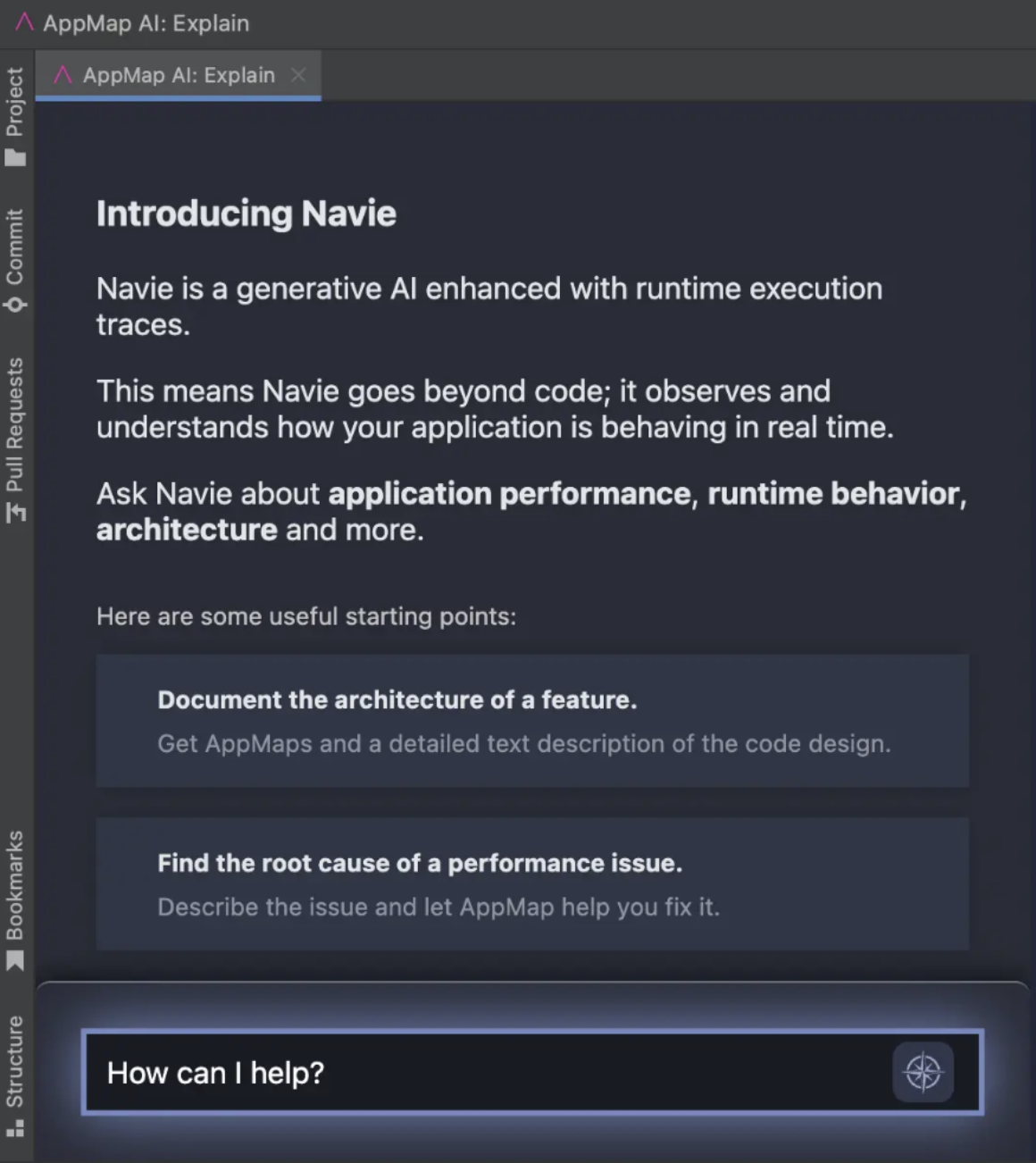 Screen grab of the AppMap Navie AI assistant.